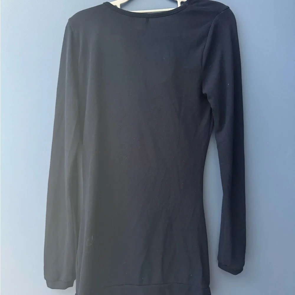 VENUS Dark Blue Top with Button Accents - Picture 2 of 3